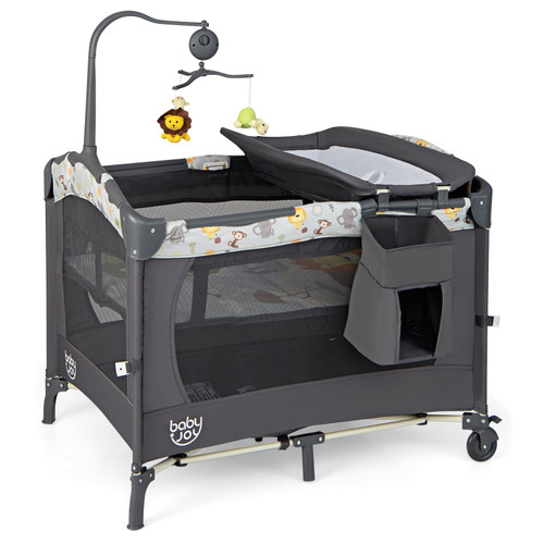 Infans Baby Bedside Sleeper Portable Baby Bassinet 4-in-1 Rolling Bassinet W/mattress