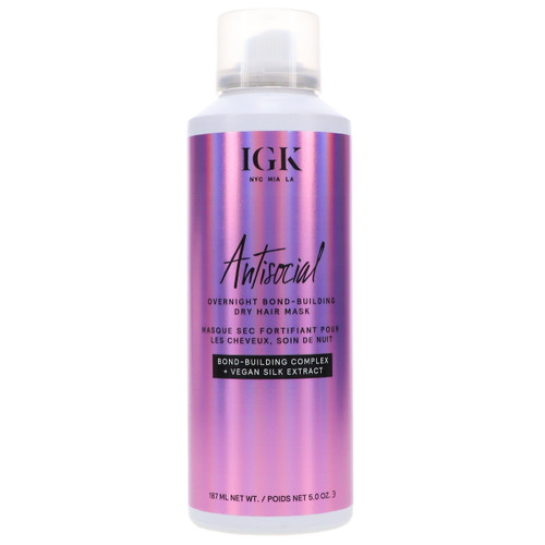 Igk Antisocial Overnight Bond Building Dry Hair Mask 5 Oz