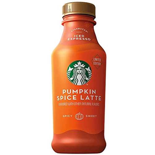 Starbucks Iced Latte, Limited Edition Pumpkin Spice, 14oz, 12 Bottles
