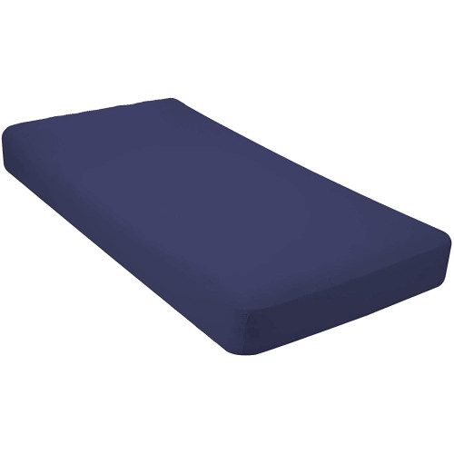 100% Jersey Knit Cotton Fitted Crib Sheet, For Standard Crib And Toddler Mattresses Solid Navy Soft & Breathable, For Boys And Girls, Size 28"x 52"x 9’’