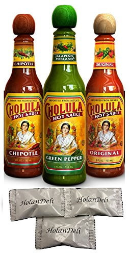 Cholula Hot Sauce Variety Pack, 3 Flavors (original, Chipotle, Green Pepper). Includes Our Exclusive Holandeli Chocolate Mints.
