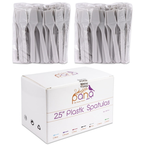 Pana 200 Pieces Cosmetic Disposable Plastic 2.5” Spatulas For Skin Care Facial Mask Spatula (gray – 200 Pieces In A Box)