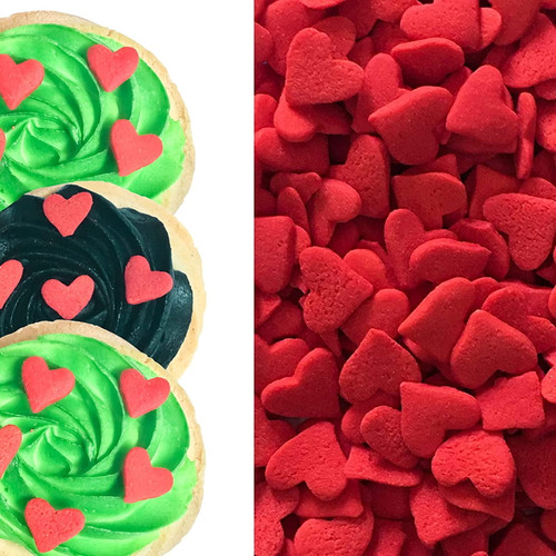 Sprinkle Deco Jumbo Red Heart Cake Cookie Cupcake Decoration Edible Confetti Quins Sprinkles - 4oz