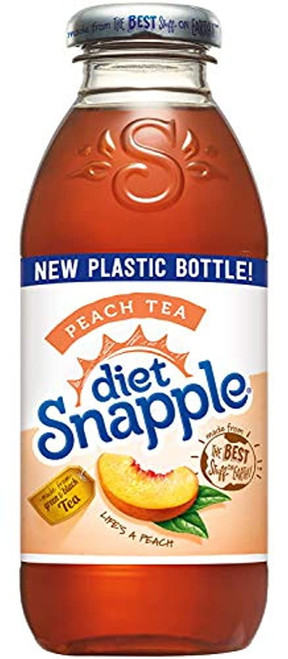 Diet Snapple Peach Tea, 16 Fl Oz (12 Plastic Bottles)