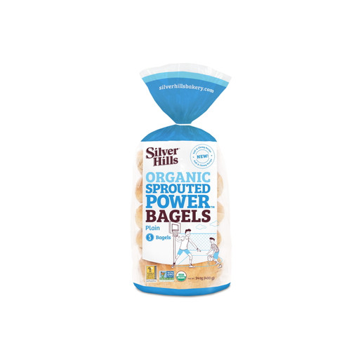 Silver Hills Organic Sprouted Plain Bagels, 5 Count