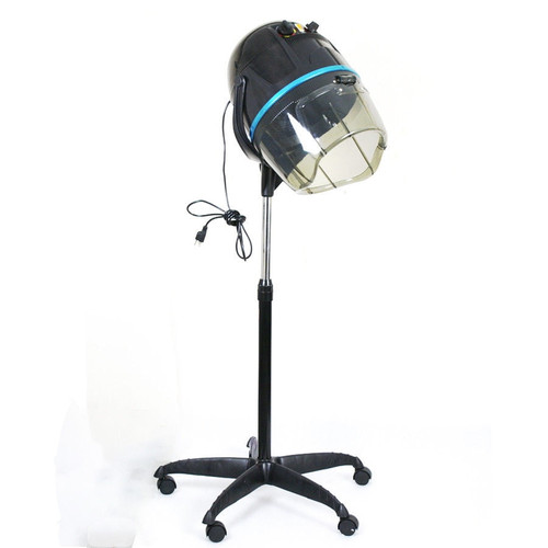 Preenex Professional Adjustable Hooded Stand Up Rolling Base With Wheels Salon Equipment Bonnet Hair Dryer, 1000 Watts, Black