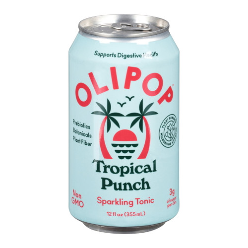Olipop Tropical Punch, A New Kind Of Soda, 12 Fl Oz