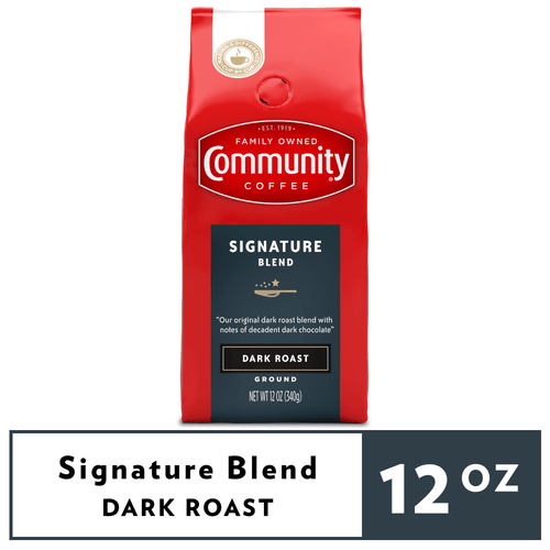 Community Coffee Signature Blend Dark Roast Ground Coffee, 12 Oz, Bag