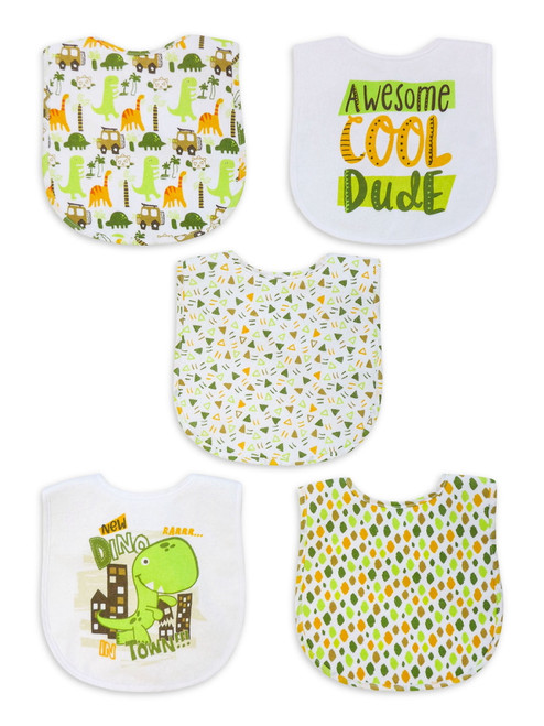 Parents Choice 5 Pack Boy Print Bib Set
