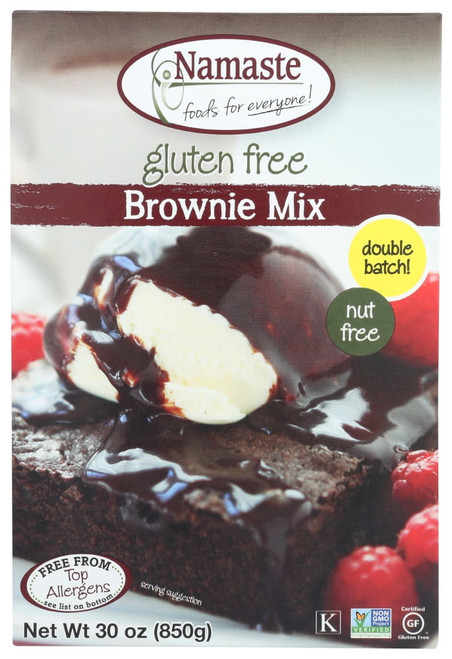Namaste Foods Gluten Free Brownie Mix, 30 Oz, Double Batch, Baking Mix