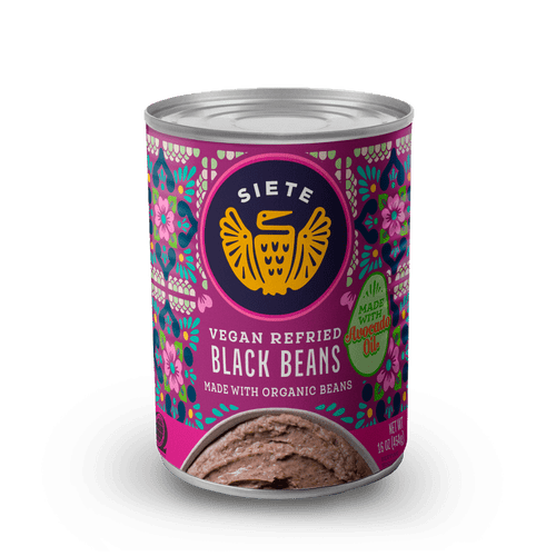 Siete Family Foods, Canned Refried Black Beans, 16 Oz.