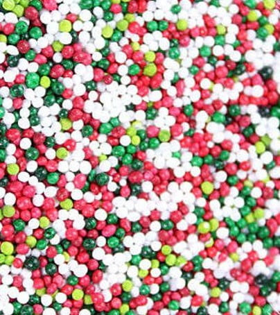 Merry Christmas Nonpareil Confetti Sprinkles, Cake, Cookie, Donut, Cakepop Toppings, 6 Oz.