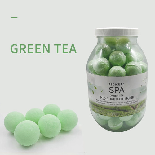 Spa Pedicure - Fizzy Spa Bath Bombs With Shea Butter - Green Tea 60 Pcs