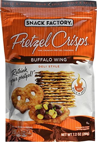 Snack Factory, Pretzel Crisps, Buffalo Wing, 7.2oz Pouch (pack Of 4) By Pretzel Crisps