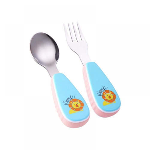 2pcs/set Toddler Fork And Spoon Set Baby Utensils Set Designed For Self Feeding And Training Child Tableware Travel Set