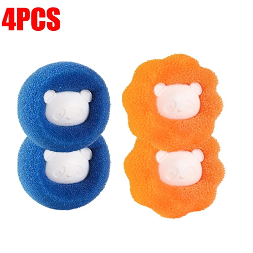 4pcs Reusable Hair Removal Cleaning Ball For Clothes Anti-curling, Hair Removal Cleaning Ball, Household Washing Machine, Lint Remover For Clothes