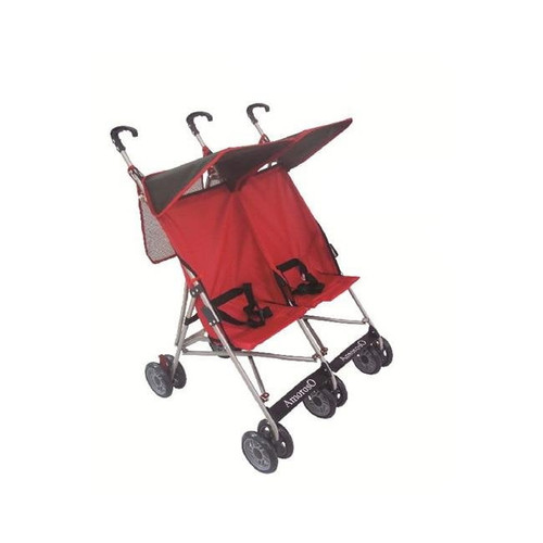 Amoroso 4232 Twin Umbrella Stroller - Red With Black