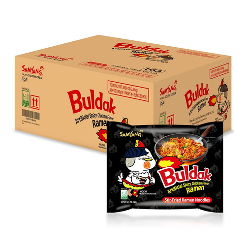 Samyang Buldak Hot Spicy Chicken Stir Fried Ramen Noodles, 4.94 Oz. Bags (pack Of 20)