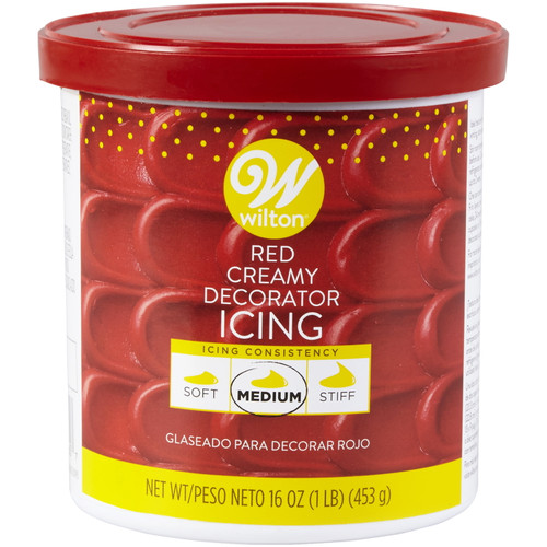 Wilton Ready-to-use Medium Consistency Red Buttercream Frosting, 16 Oz. Tub