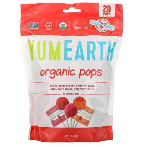 Yumearth, Organic Pops, Assorted Flavors, 20 Pops, 4.2