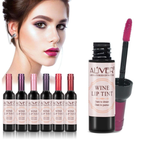 Aliver Wine Lipstick 6 Colors Wine Lip Tint Matte Long Lasting Lip Glossset
