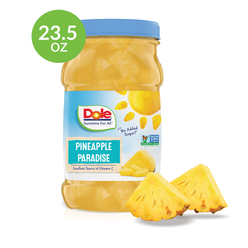 Dole Pineapple Chunks In 100% Pineapple Juice Jar, 23.5 Oz