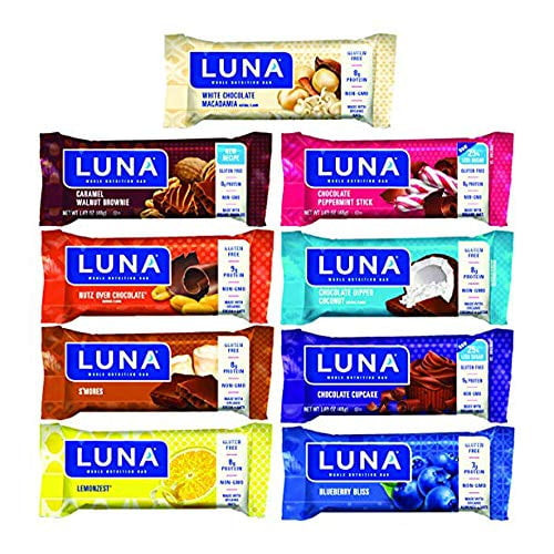 Luna Bar - Gluten Free Bar - 9-flavor Variety Pack - (9 Count, 1.69 Ounce Snack Bars)