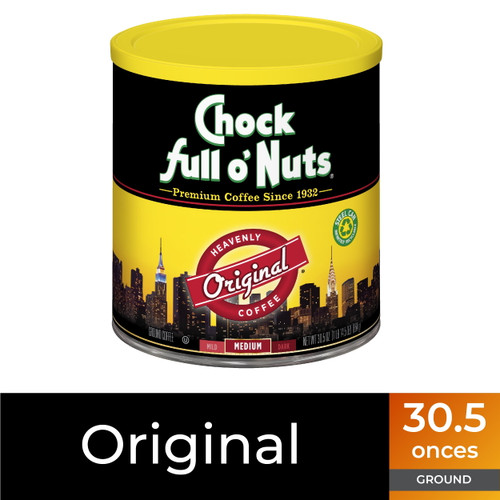 Chock Full O’nuts® Original Blend Ground Coffee, Medium Roast, 30.5 Oz. Can