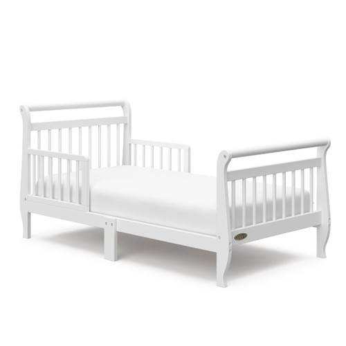 Graco Classic Sleigh Toddler Bed, Safety Rails Included, White