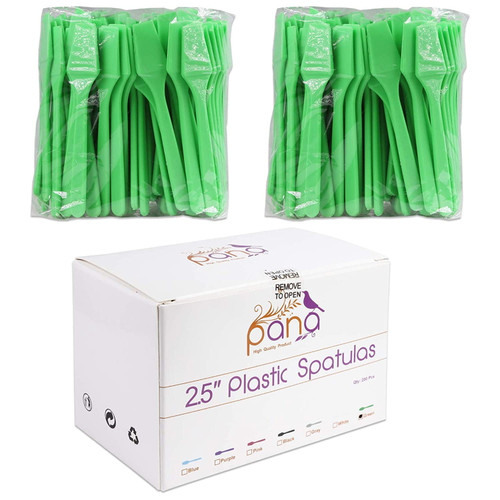 Pana 200 Pieces Cosmetic Disposable Plastic 2.5” Spatulas For Skin Care Facial Mask Spatula (green – 200 Pieces In A Box)