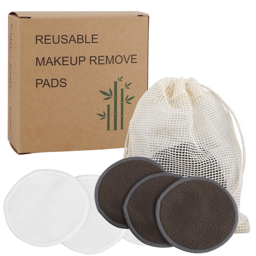 Organic Reusable Makeup Remover Pad | Bamboo Cotton Round Ink With Laundry Bag | Environmentally Friendly Facial Cleansing Wipes And Pads