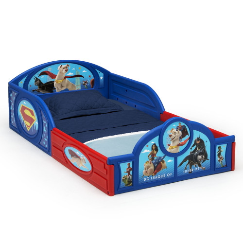 Dc League Of Super-pets Sleep And Play Toddler Bed With Built-in Guardrails By Delta Children