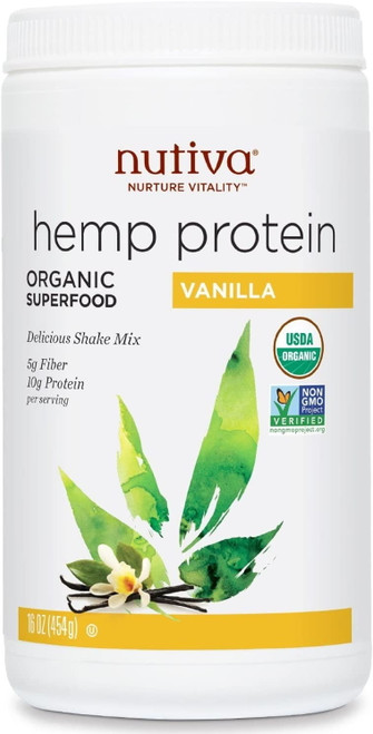 Nutiva Organic Hemp Protein Shake Mix Vanilla 16 Oz Pack Of 2