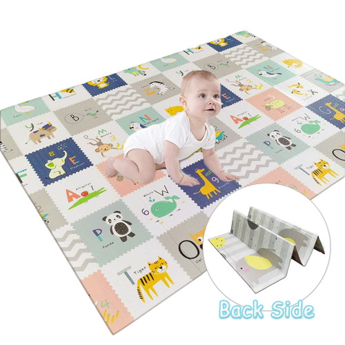 Vocheer Foldable Foam Playmat, Large Double-side Activity Play Mat For Baby Crawling, 79" X 59"