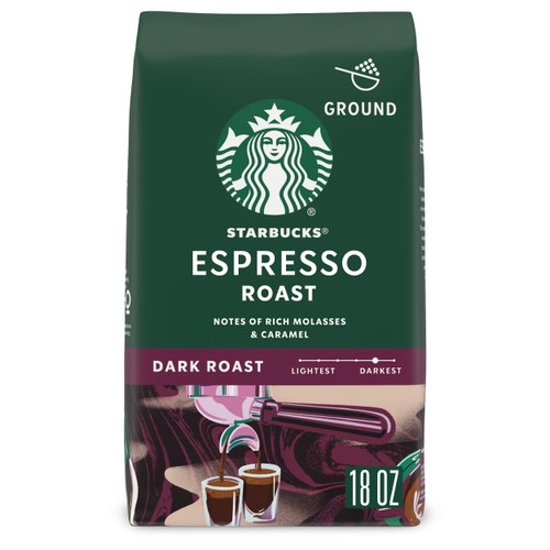 Starbucks Espresso Roast, Ground Coffee, Dark Roast, 18 Oz