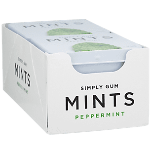 (6 Pack) Simply Gum Kosher Peppermint Mints, 1.1 Oz, Box