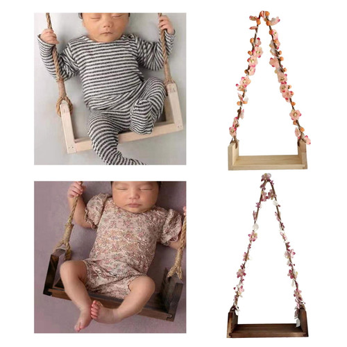 2pcs Wooden Swing Seats With Flower Shower Gifts For Boys Kids