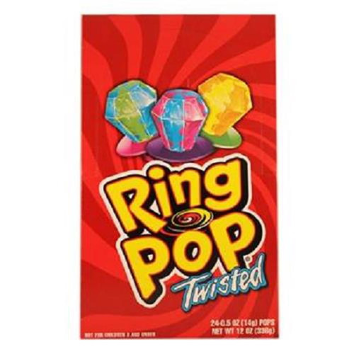 Bazooka Twisted Ring Pop, 0.50 Ounce (pack Of 24)