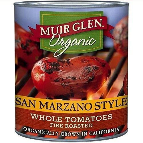 Muir Glen Organic San Marzano Style Fire Roasted Whole Tomatoes, 28 Ounce -- 6 Per Case.