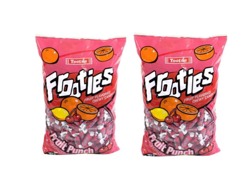 Cgt Tootsie Frooties Fruit Flavored Chewy Candy Fruit Punch Peanut Gluten Free Treat Snack Individually Wrapped Kids Halloween Valentines Easter Birthday Party Favor Basket Stuffers 6.99 Oz. (2 Pack)