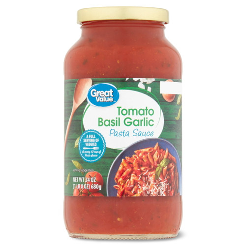 Great Value Tomato Basil Garlic Pasta Sauce, 24 Oz