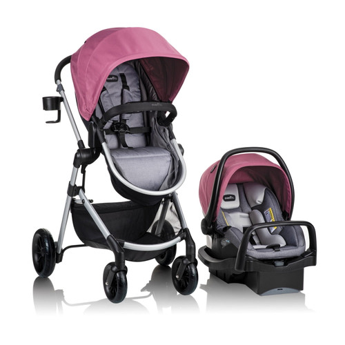 Evenflo Pivot Stroller And Infant Car Seat Travel System, Dusty Rose