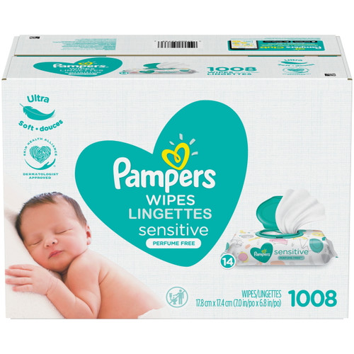 Pampers Baby Wipes Sensitive Perfume Free 14x  Pop-top Packs 1008 Count