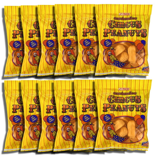 Marshmallow Circus Peanuts By Melster Bundled By Tribeca Curations | 6 Oz | Value Case Pack Of 12 Bags