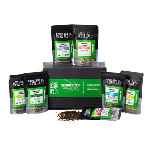 Tiesta Tea Slenderizer Loose Leaf Green Tea Sampler Set, 6 Sample Pouches