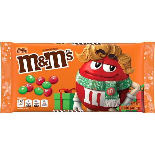 M&m's Holiday Peanut Butter Chocolate Christmas Candy - 10 Oz Bag