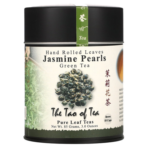 Hand Rolled Leaves Green Tea, Jasmine Pearls, 3 Oz (85 G), The Tao Of Tea