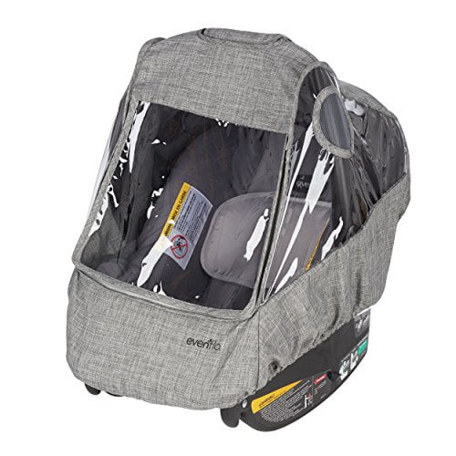 Infant Car Seat Weather Shield, Rain Cover, Ventilated Panels (gray Melange)
