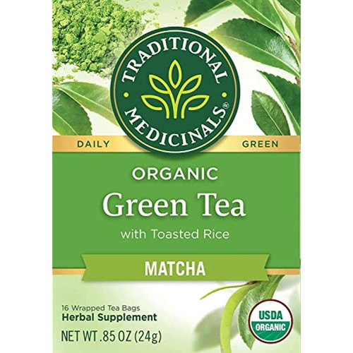 Traditional Medicinals Organic Green Tea With Toasted Rice, Matcha (pack Of 3)