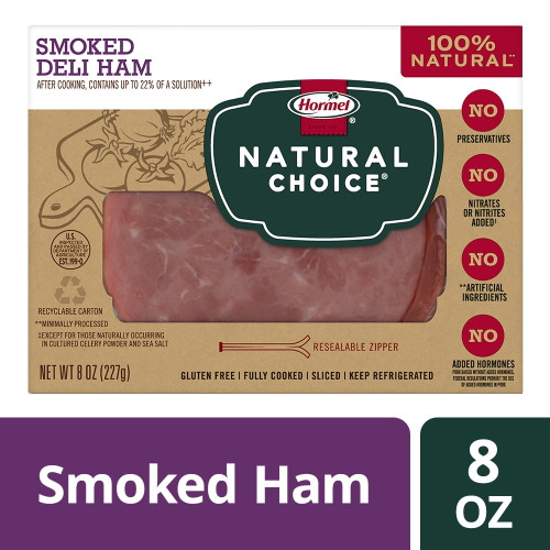Hormel Natural Choice Sliced Smoked Deli Ham Lunch Meat, 8 Oz